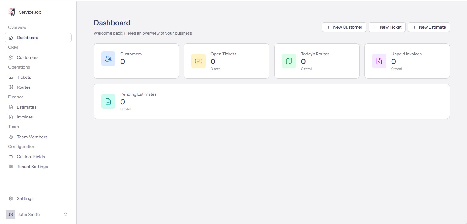 ServiceJob Dashboard